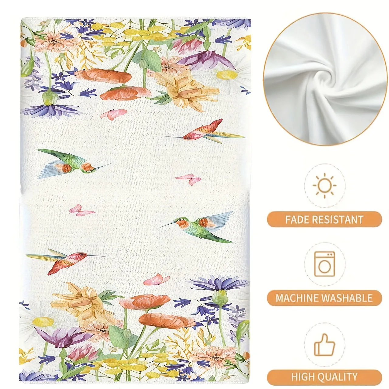 عبوة من مناشف المطبخ على شكل نحلة وطائر طنان | طباعة الأزهار الملونة | لينة ماصة | قماش ديكور متعدد الاستخدام للمطبخ والغرفة #5