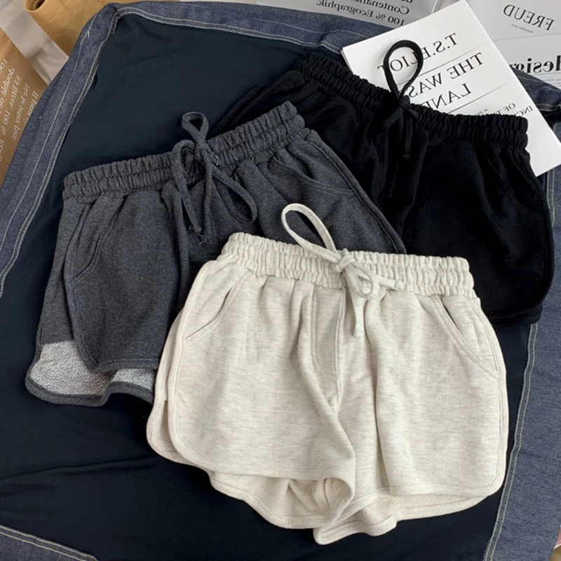 

High Waist Cotton Shorts for Women's Casual Shorts 2 Pockets Loose Solid Shorts for Girls Soft & Cool Summer 2024 Pants F65