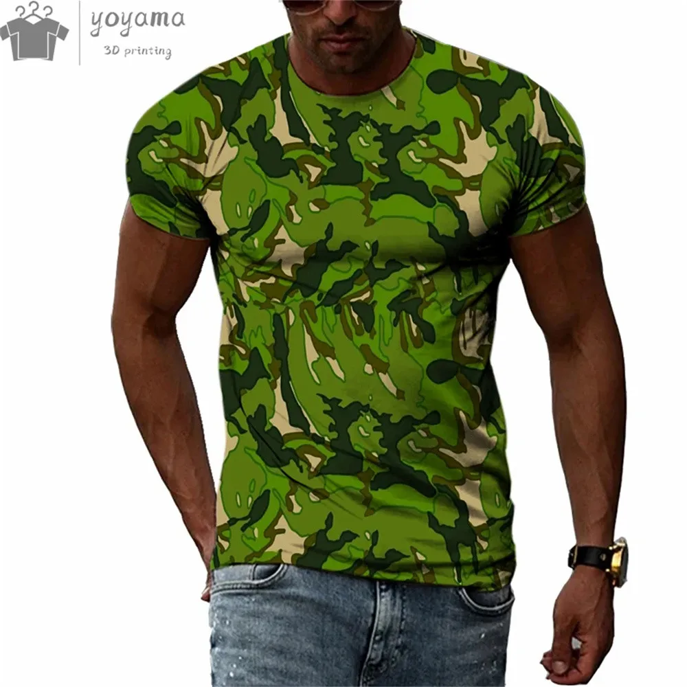 Summer Fashion camouflage 3D printing Men T-shirt Trendly Casual Personality Tees Harajuku Street O-neck Short Sleeve Tops tee