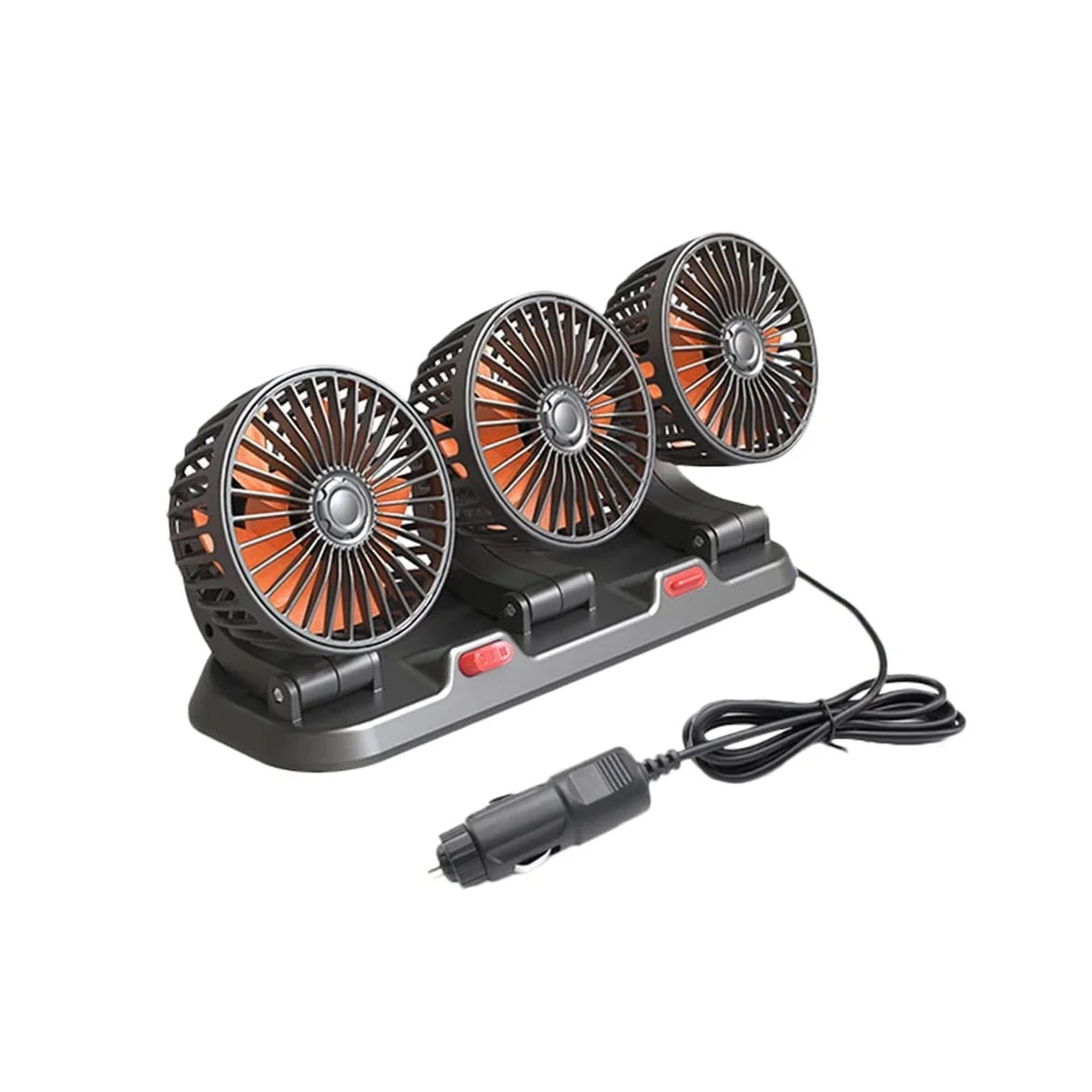 

Fan for Car Three-Head Fan for SUVs USB Cooling Air Small Personal Fan 2 Speeds Electric Fan for Truck Vehicle (24V)