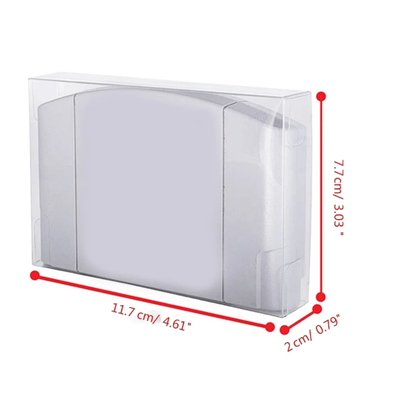 Boîtier transparent pour cartouches jeu, 10 pièces/lot, couvercle anti-poussière, boîte Protection pour cartes jeu N64,