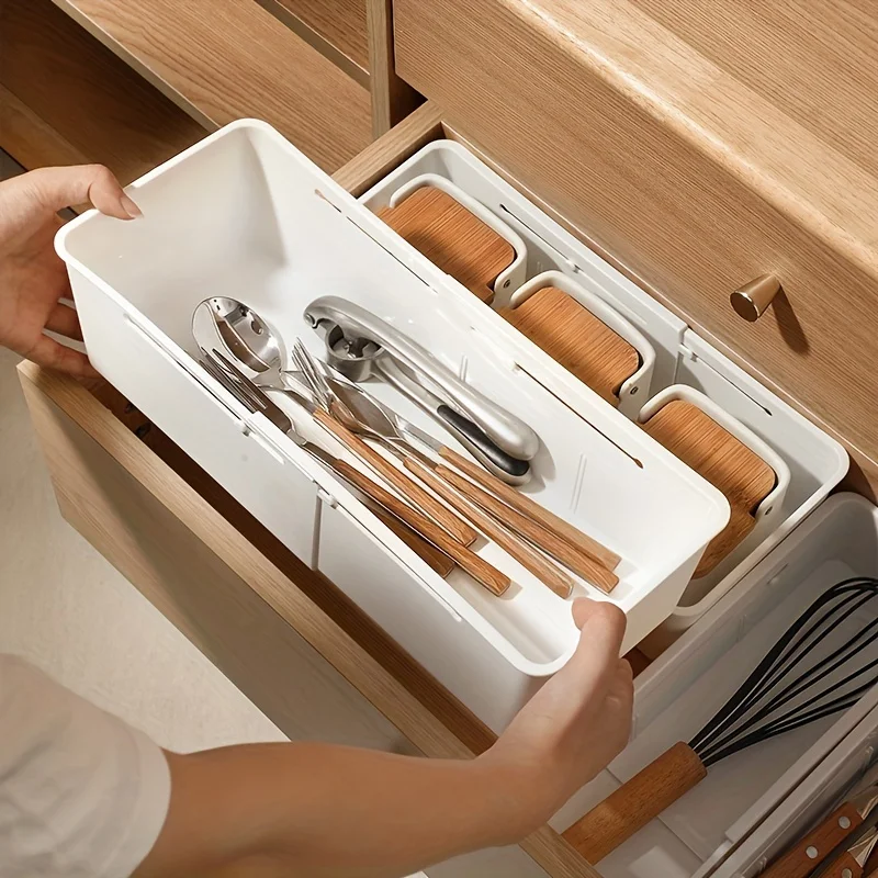 Compartment Storage Box Adjustable Functional Retractable Storage Box Home Storage Drawer With Divider Compartmentalized Design