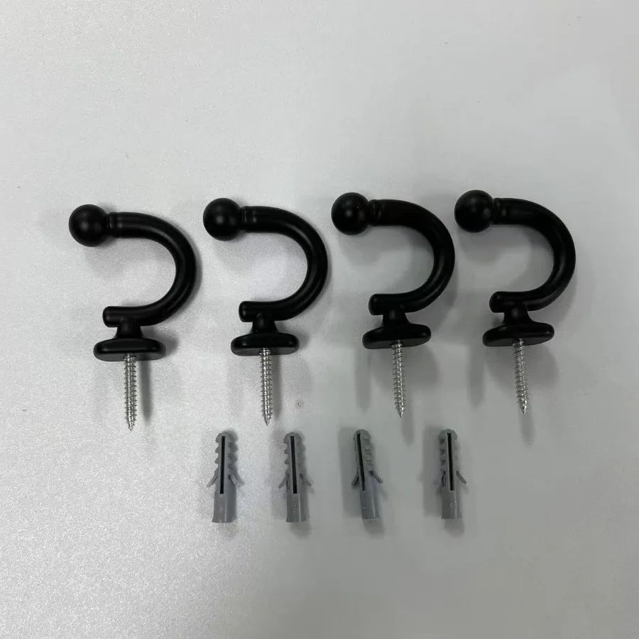 Confezione da 4 fermacravatte per tende in lega di zinco per fermacravatte per tendaggi montate a parete in nero opaco Ganci fermacravatte per tende durevoli ed eleganti