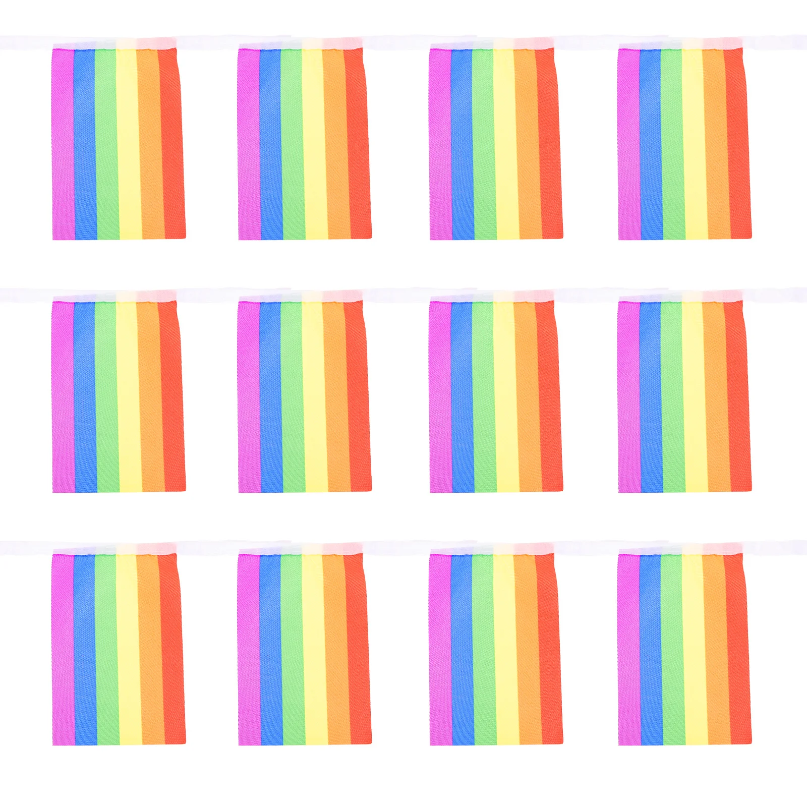 

2 Pcs Decorative String Pride Polyester Triangle Colorful Festival Banner Bunting Ornament Flags