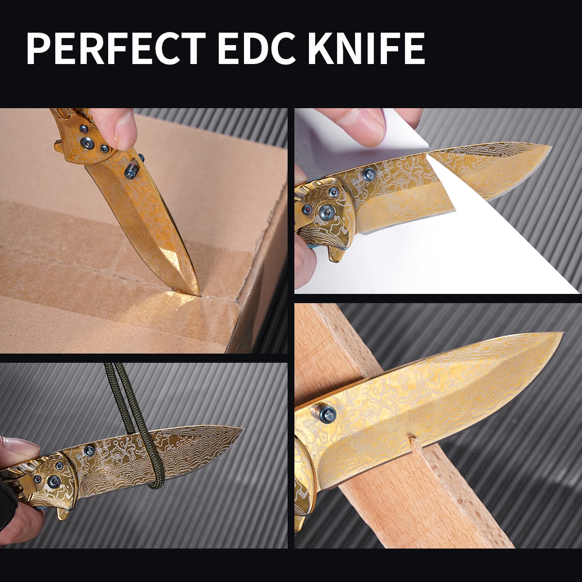 Premium Stainless Steel Pocket Knife- Men's Tactical Folding EDC. Dragon Scale Pattern, Comfy Handle. Great For Outdoor/daily/DIY/More. Perfect Gift For Men (Valentine's/Father's Day).