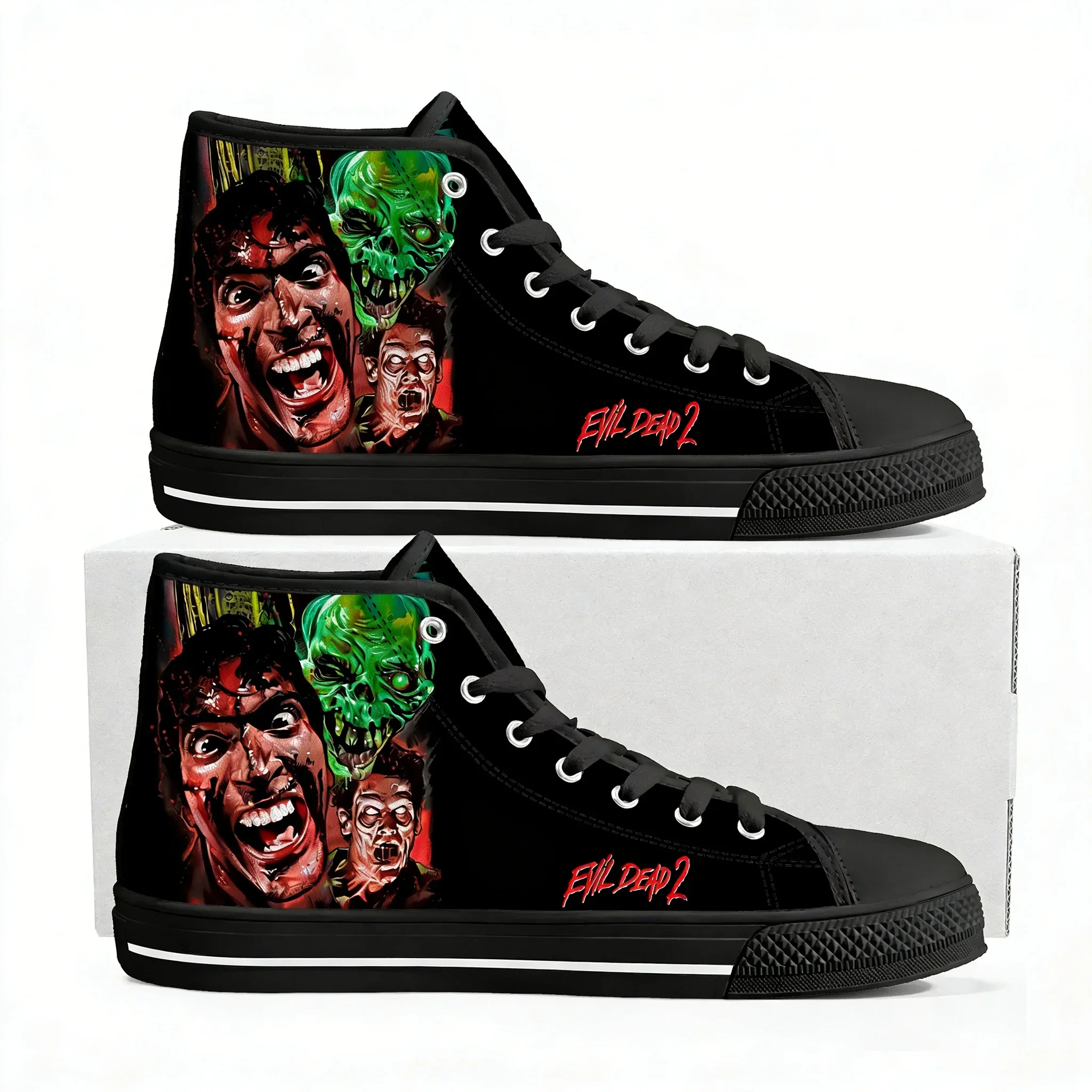 

Кроссовки Evil Dead II High Top для мужчин, женщин и подростков, модные, высококачественные, из канваса, повседневные, для пар, с возможностью индивидуального дизайна
