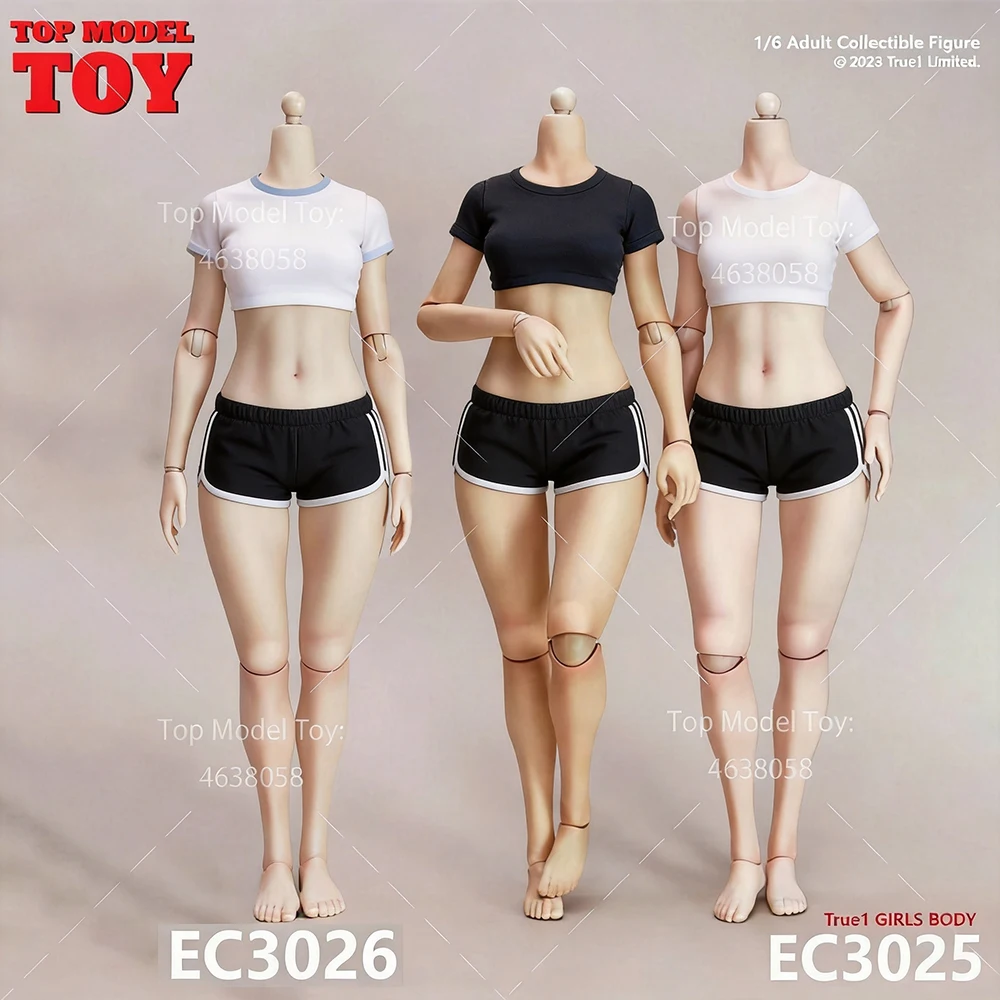 

True1Toys EC3025 EC3026 EC3027 EC3028 1/6 Peach Buttock Joint Body Middle Large Bust 12'' Female Soldier Action Figure Dolls