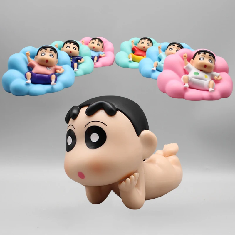 

Cartoon Shin Chan Figures Clouds Nohara Shinnosuke Action Figure Cute Q-version Crayon Dolls Anime PVC Collection Statue Toys