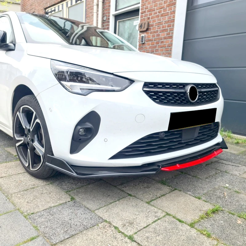 For Opel Corsa/Corsa e Carbon Black High Quality Car Front Bumper Splitter Lip Diffuser Body Kit Spoiler Guard 2019-23 Accessory