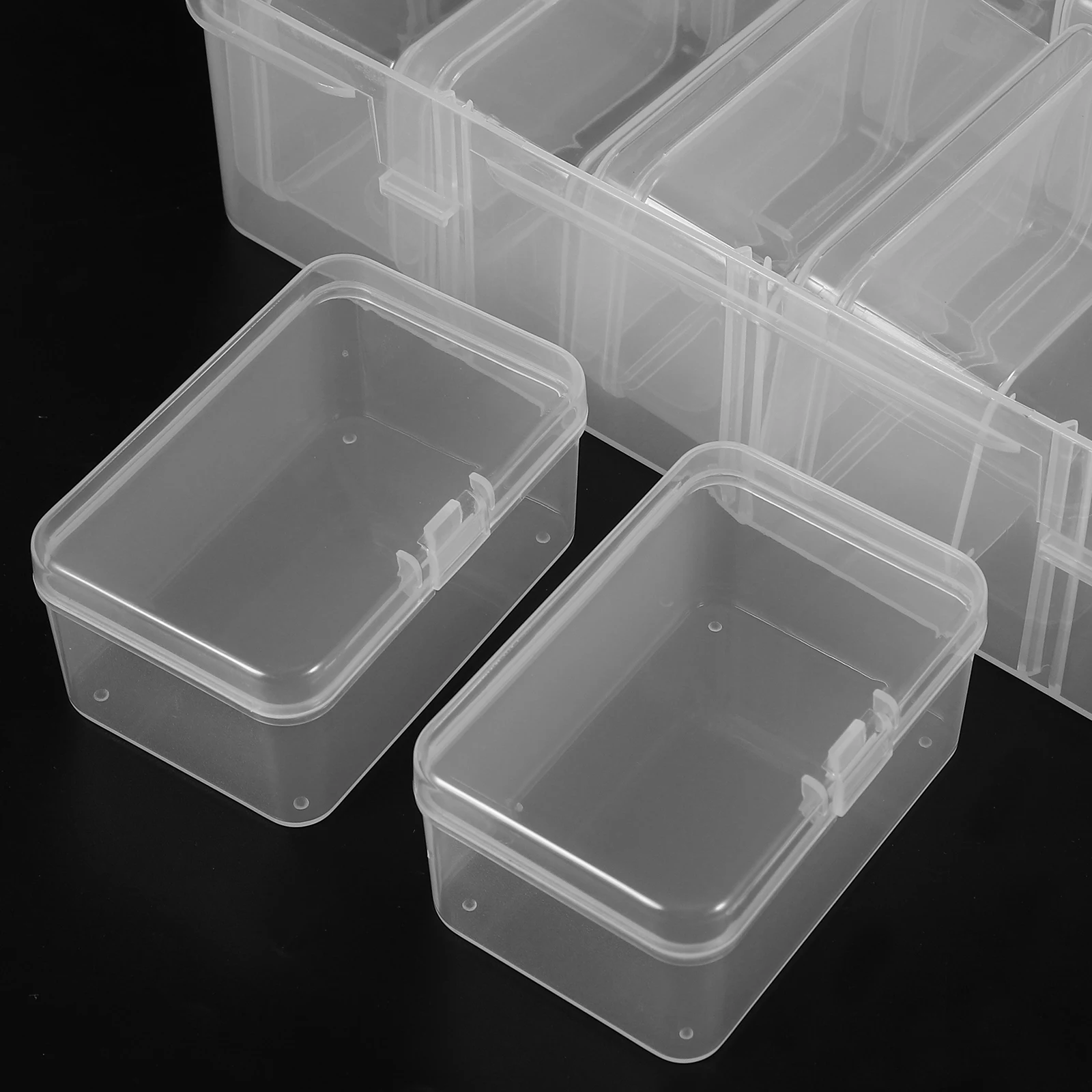 

1Set Clear Plastic Bead Storage Box Transparent Mini Containers for Craft Jewelry Organizer Small Tackle Bin with Lid