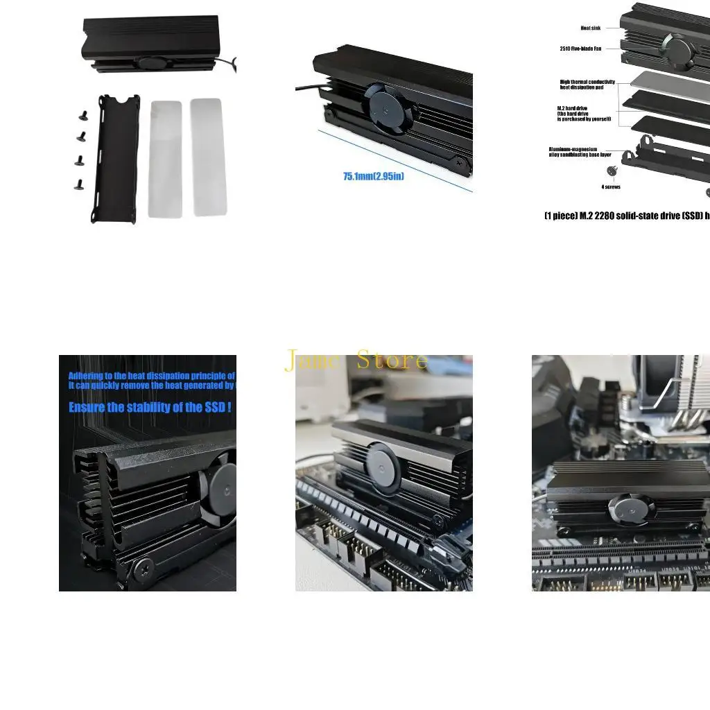 LX0B Quiet M.2 2280 SSD Coolers Fan Efficient Heat Dissipation For Long Durability And Stability
