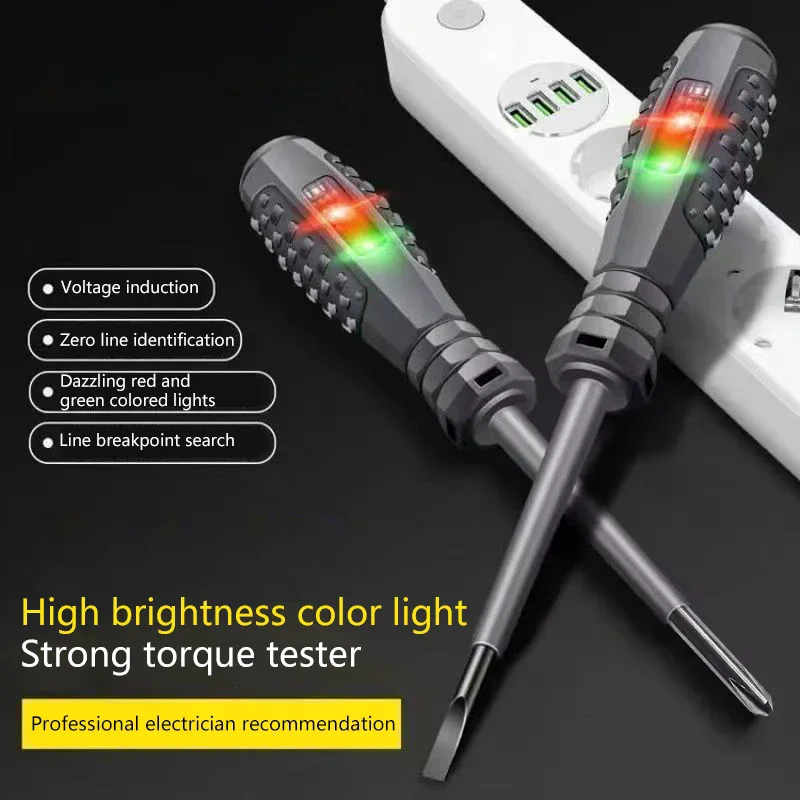 2Pcs Electrician Magnetic Screwdriver Induction Voltage Test Pen Multifunctional Electricians Screwdrivers Hand Tools