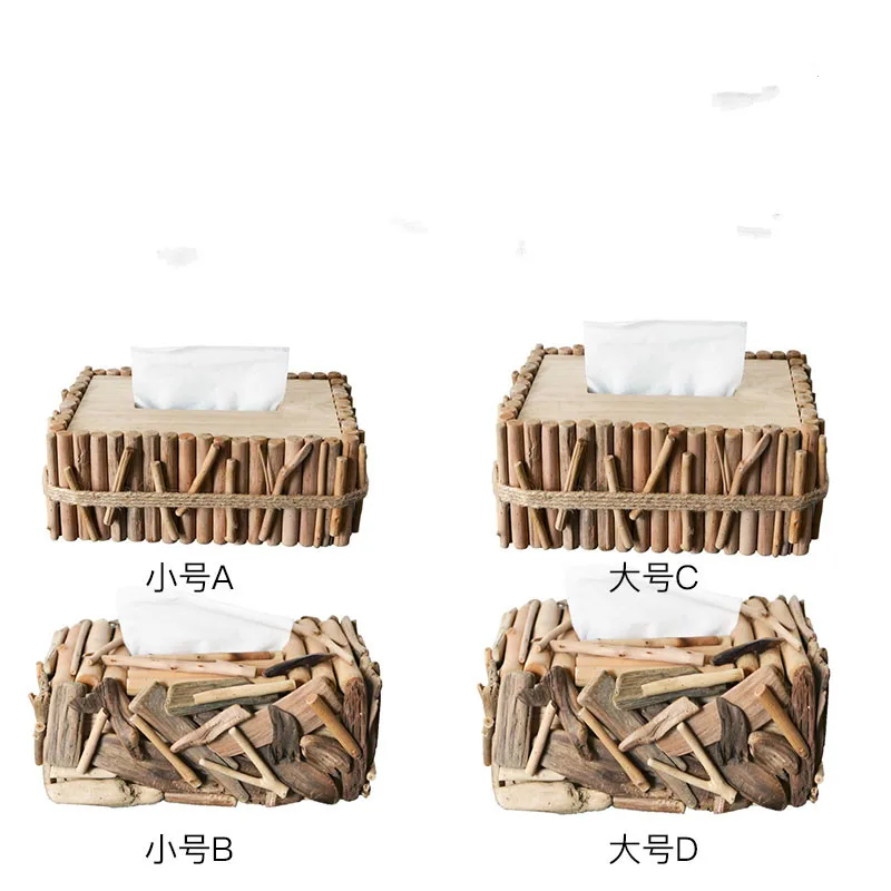 Removable Solid Wood Tissue Box Living Room Coffee Table Restaurant Desktop Bedroom Drawer Irregular Home Decoration