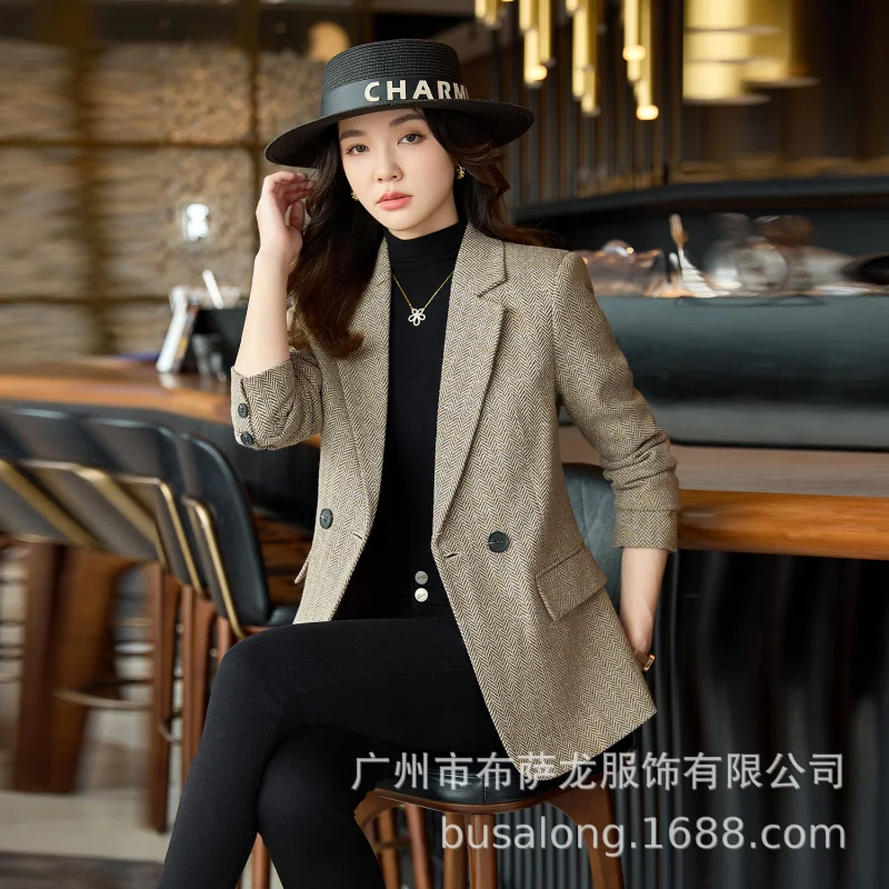 2025New Stilvolle Mode Anzug Casual frauen Langarm Professionelle Blazer Formale frauen Einzel Jacke Workwear8340