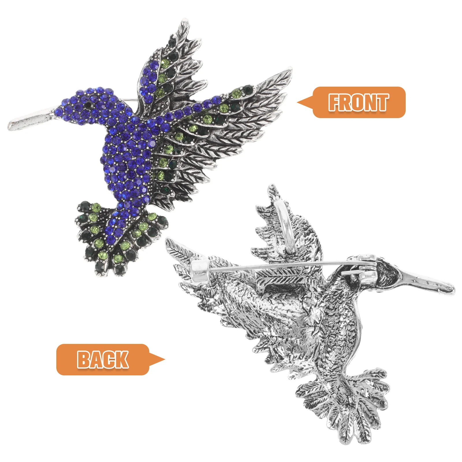 Animal Bird Brooch Pin Alloy Rhinestone Collar Jewelry Pins Red Rhinestones