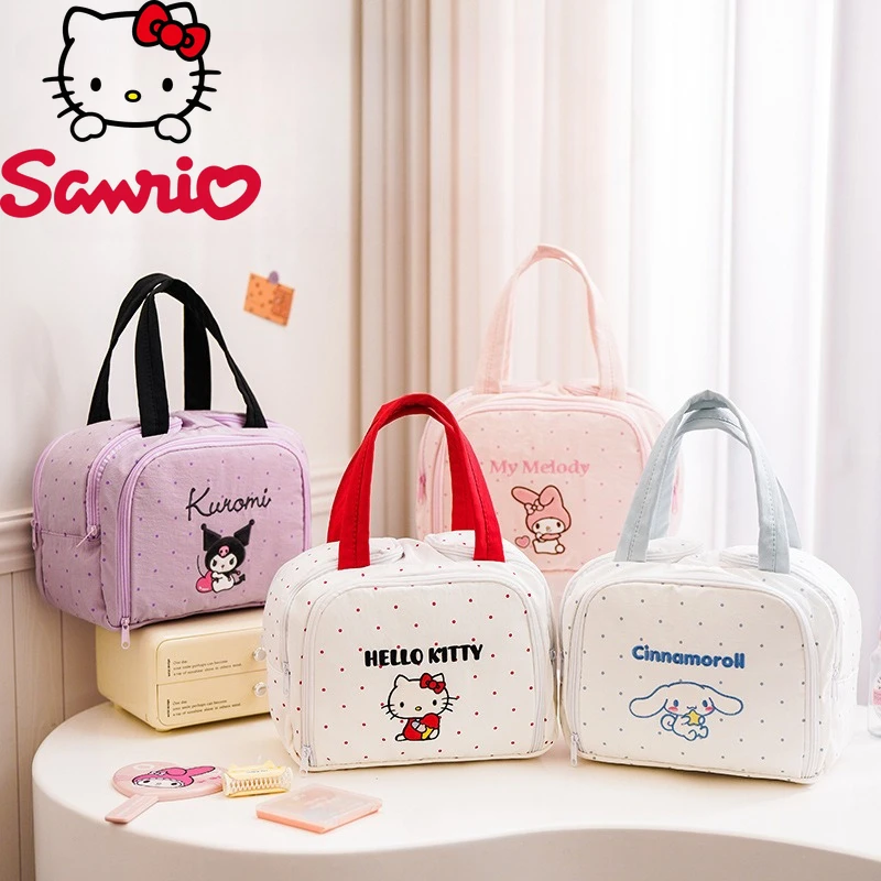 

Hellokitty Portable Cosmetic Bag Cartoon Versatile Large Capacity Travel Wash Bag Fashion Multifunctional Layered Storage Bag