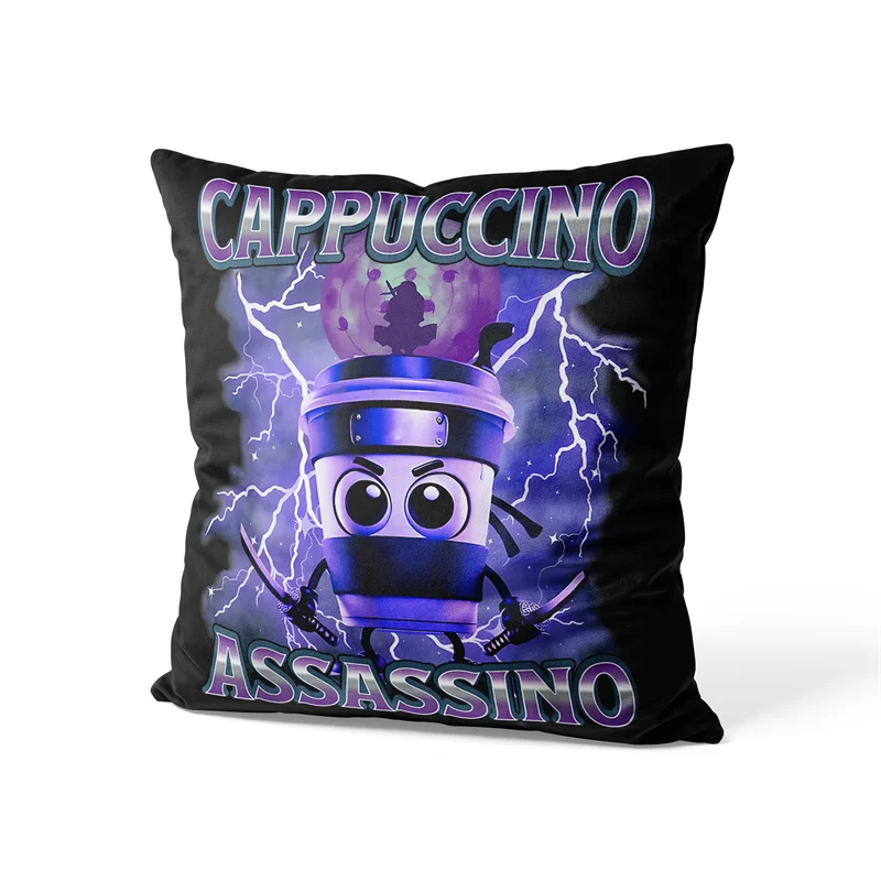 Gaslight Gatekeep Girlboss Cappuccino Assassino Italian Brainrot Throw Pillow Covers Cushion Cases Pillowcases 45cm x 45cm