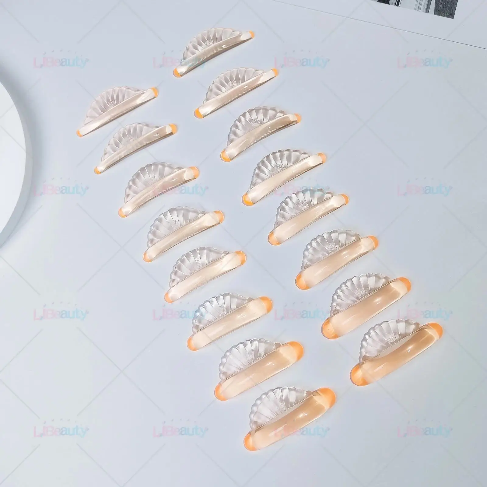 Libeauty 8 Pairs Glue Free Silicone Eyelash Perm Pads Sticky Lash Lift Shield Lifting 3D Eyelash Curler Accessories Makeup Tool