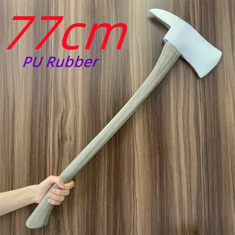 New 1:1 Tool White Axe Cosplay Tomahawk Weapon Scare Props Stage Performance Role Prop Axe Halloween Safety PU Rubber Model Toy