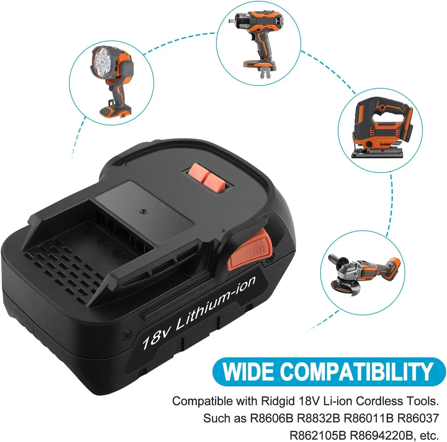 Li-Ion Battery 18V 6000mAh for RIDGID R840083 CS0921 R84008 AC840084 L1830R L1815R B1820R L1830R B1830R for AEG batteries