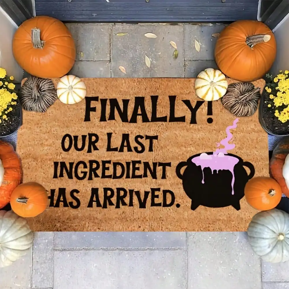 1pc FINALLY Magic Pot Halloween Welcome Mat,Outdoor Fall Decorations For Porch Rugs,Witch'S Cauldron Purple Potion Smoke Pattern, Halloween Decor Outdoor Mat,Door Mat Indoor Entrance, Suitable For Doorway, Kitchen, Living Room, Hallway