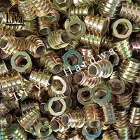 10-50Pcs M4 M5 M6 M8 Zinc Alloy Thread For Wood Insert Nut Flanged Hex Drive Head Furniture Nuts selection length  8mm to 25mm