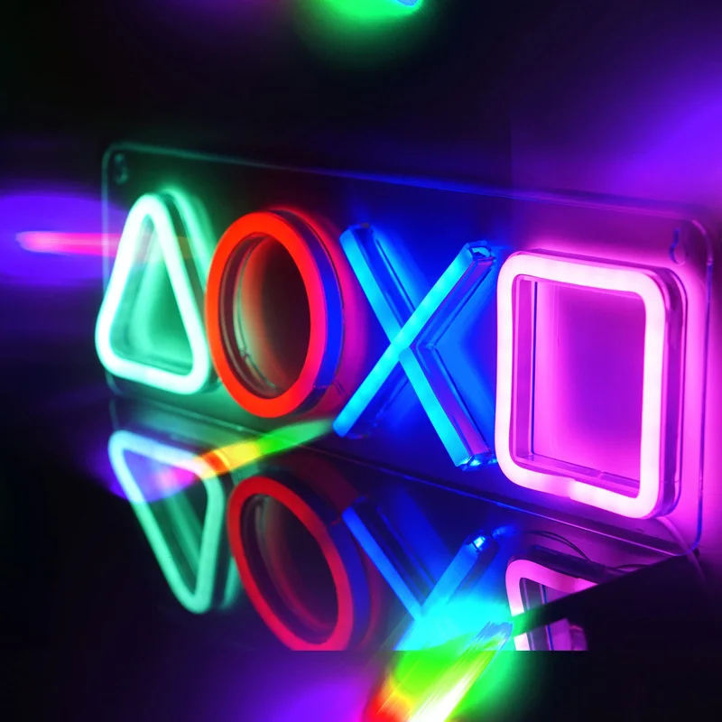 LED Gaming PS4 Game Neon Light Sign Control Decorative Lamp Colorful Lights Game Lampstand LED Light Bar Club Wall Decor