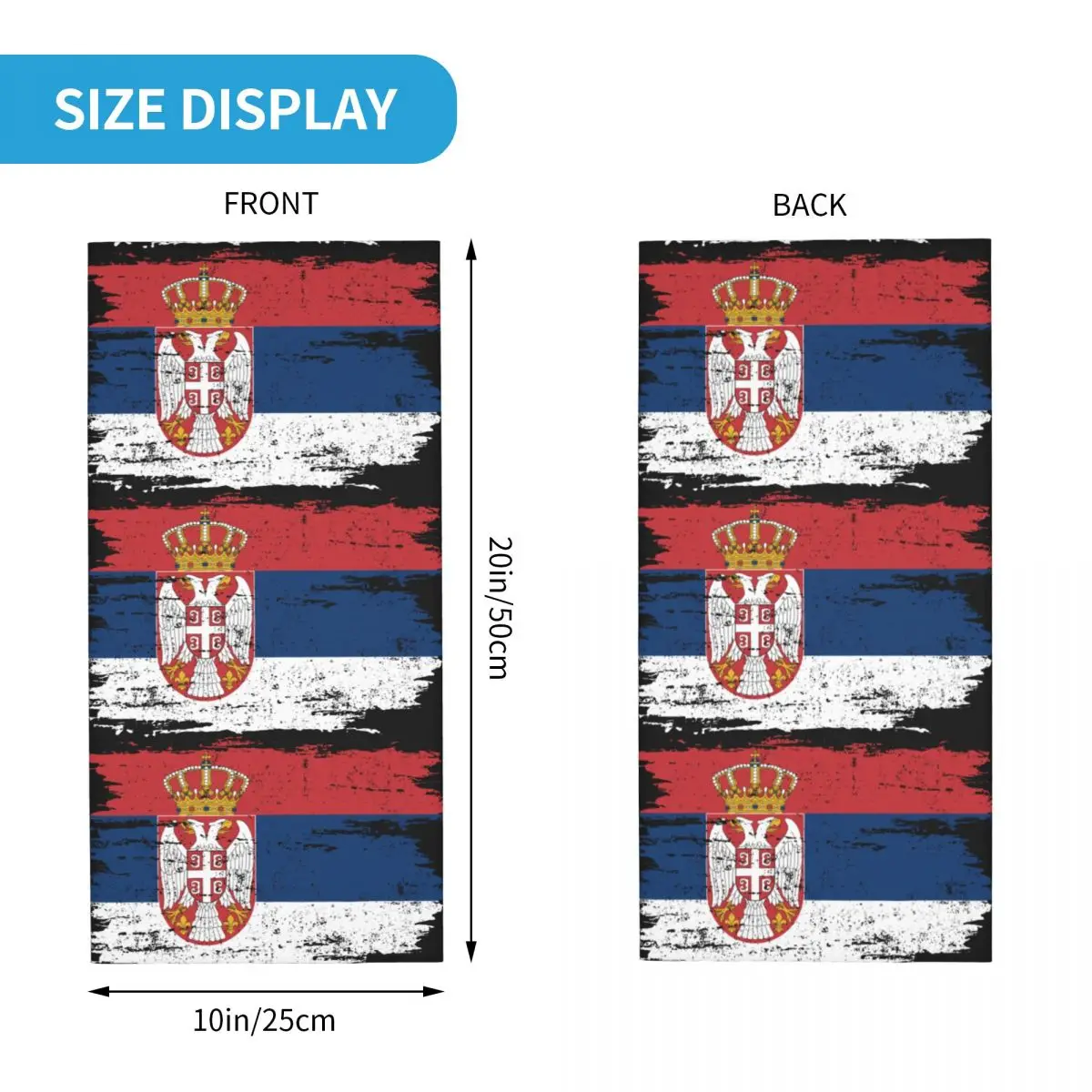 Serbia Flag Bandana Neck Gaiter for Hiking Camping Women Men Wrap Scarf Serbian Proud Headband Warmer