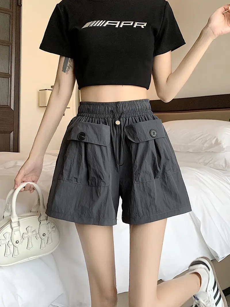 Pantalones cortos de trabajo Hot Girl para mujer, sueltos, delgados y versátiles, deportivos e informales