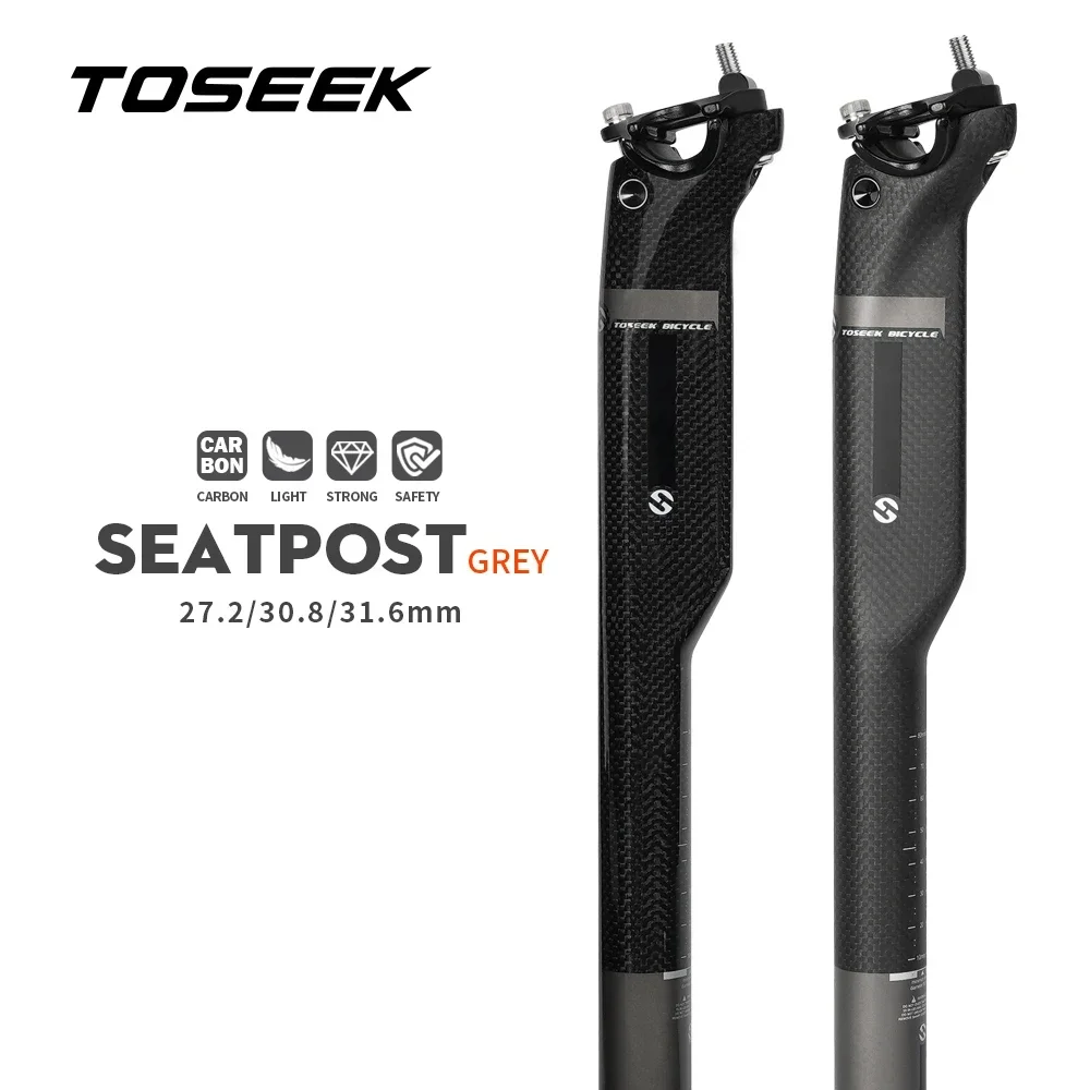 

TOSEEK Seatpost Carbon Mtb Bicycle Seat Offset 20mm Bike Seat Post 27.2/30.8/31.6 Seat For Bicycle Length 350/400mm