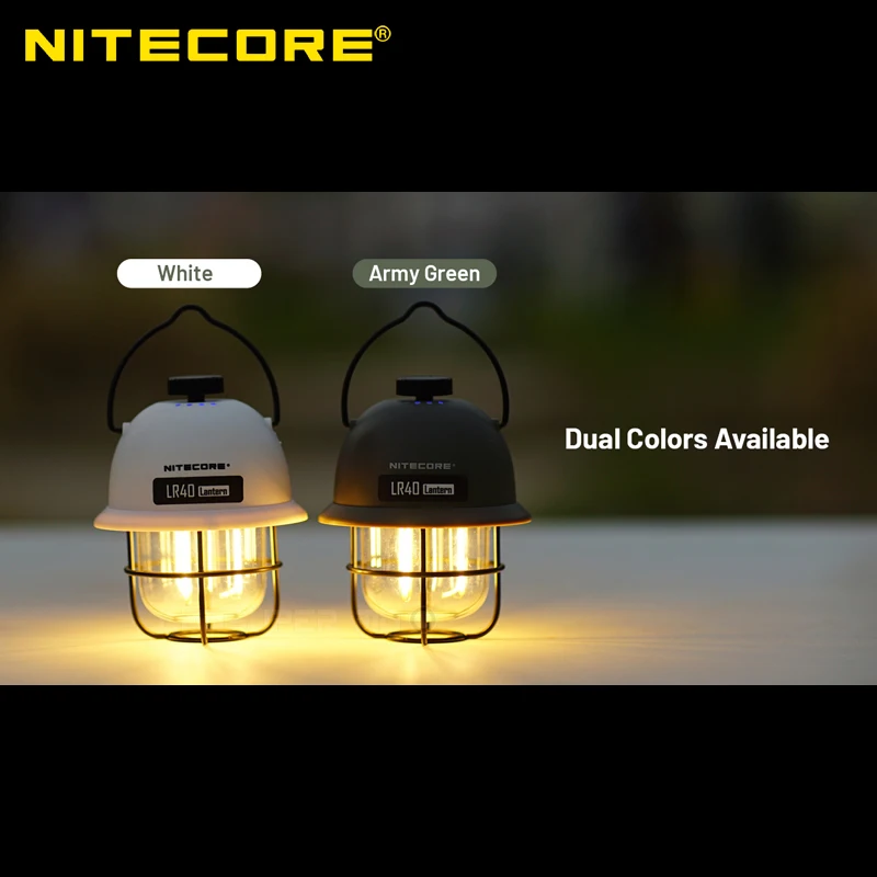 NITECORE LR40 Multifunctional USB-C Rechargeable Camping Lantern with 3 Light Sources & Stepless Brightness Adjustment