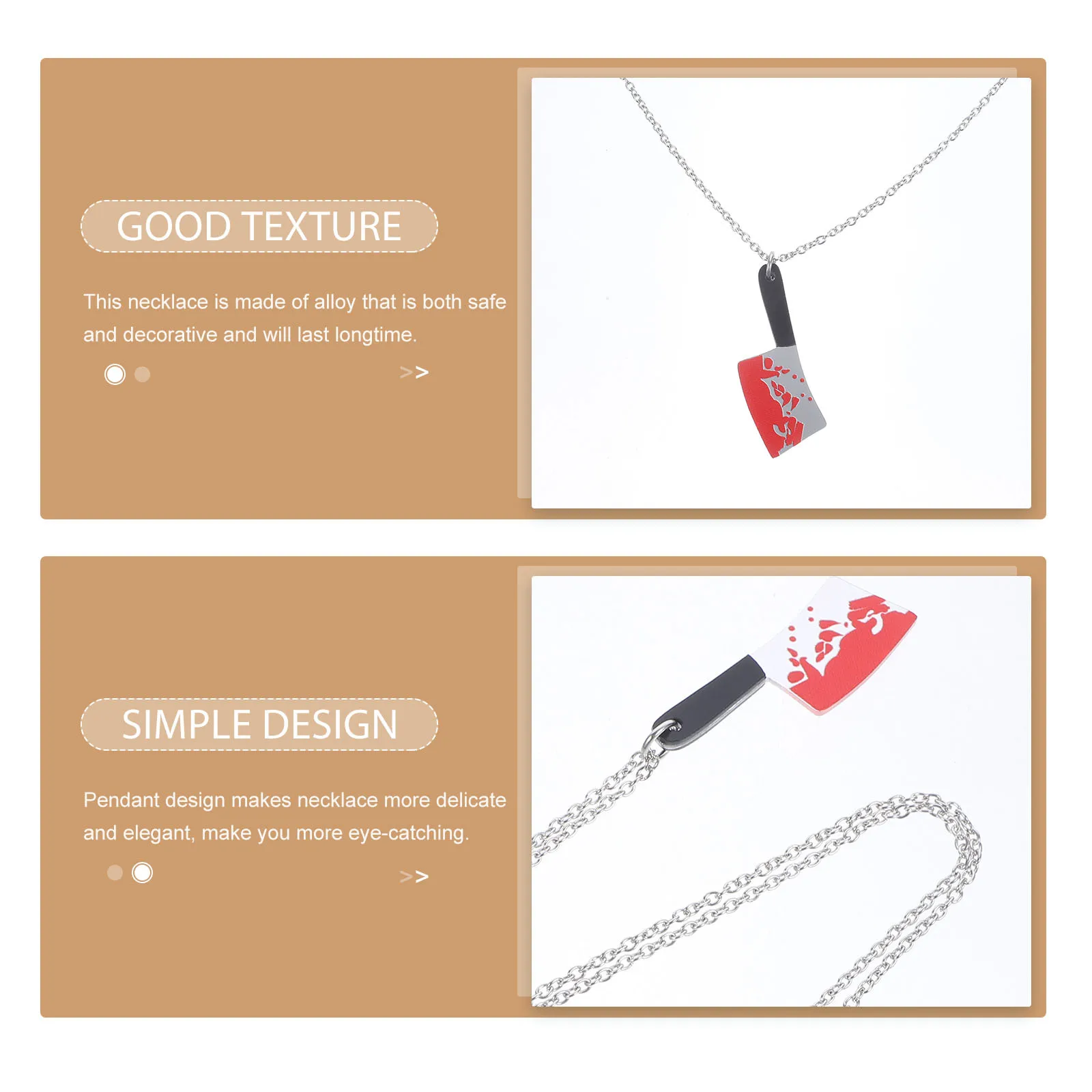 الدموي القاطع قلادة سبيكة الرجال قلادة قلادة أنيقة القوطية كول الشرير ملحق هدية عيد ميلاد سلسلة سترة الهالوين