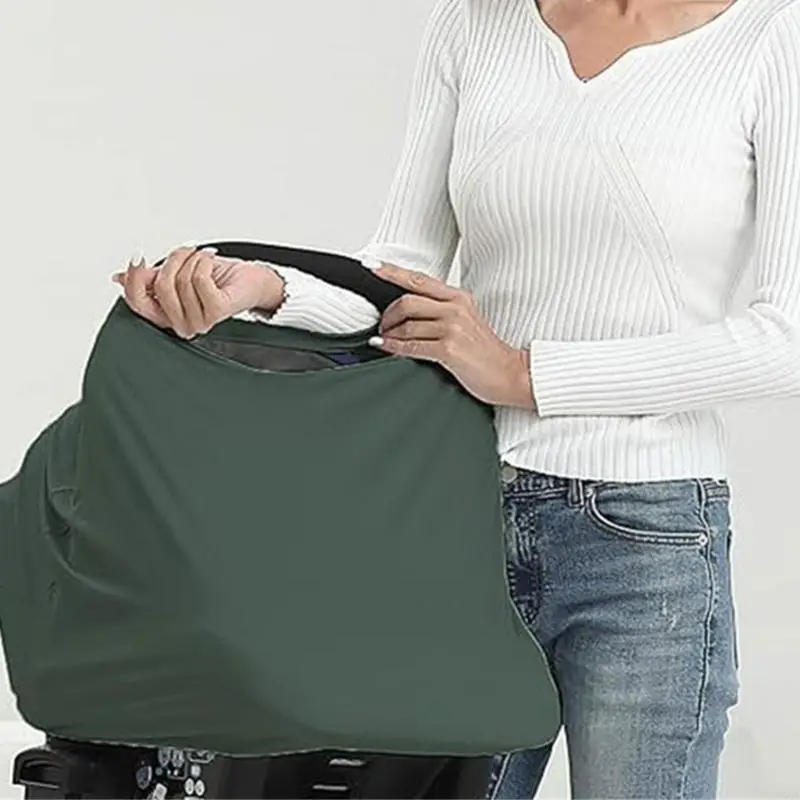 

D5QA Multifunctional Privacy Nursing Towel Soft Comfortable Strollers Protective Case Sleeve Baby Carseat Canopy Solid Color