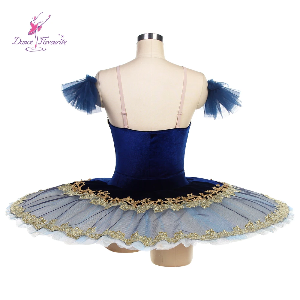 Dance Favourite Ballet Tutus BLL419 Pre-professional Costumes Velvet Bodice With Gold Applique Ballerina Tutu