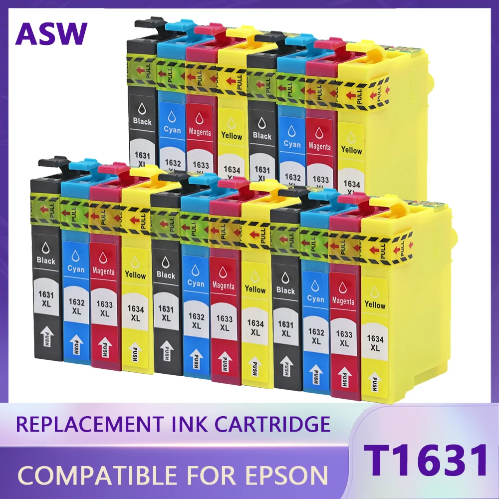 ASW T1631 16XL Compatible Ink Cartridges for Epson 16 16XL 16 XL for Epson Workforce WF2750 WF2760 WF2660 WF2650 WF2630 WF2540