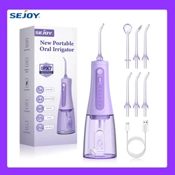 SEjOY Dental Oral lrrigator UsB RechargeableTeeth cleaner washing MachinePortable Water Flosser 4 ModesMouth 300ml IPX7