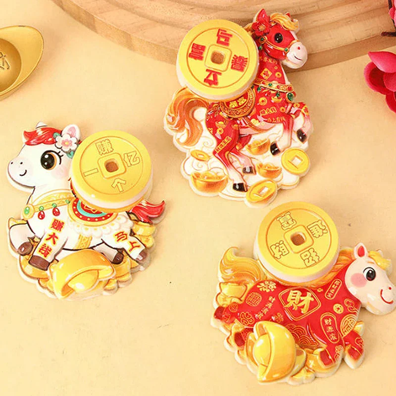 

1Pcs Happy New Year Horse Refrigerator Magnet Perfect For Home, Kitchen Decor, Or Gift Idea