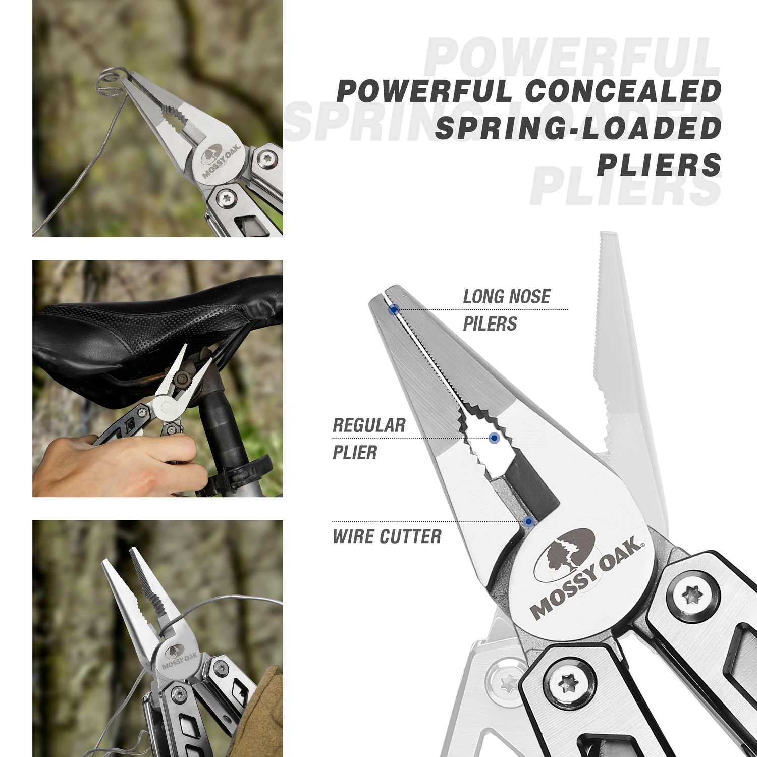 MOSSY OAK 21 in 1 Multi Folding Plier, Outdoor Survival,Hiking Portable Tool Set,Multitool Pocket, Mini Portable Pliers, Camping