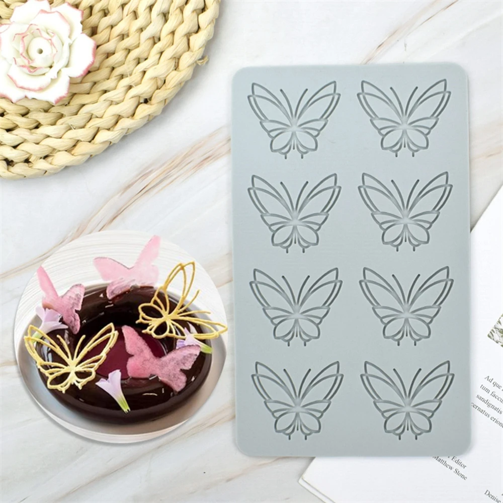 Butterfly Lace Silicone Impressing Mold Mat Fondant Cake Sugar Mould Cooking Tools Decorating Tools Diy Moulds Molds