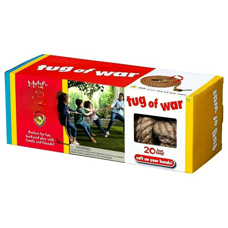 

Sports Field Day Tug of War Rope, 20ft Long, Natural Jute, for Kids and Adults