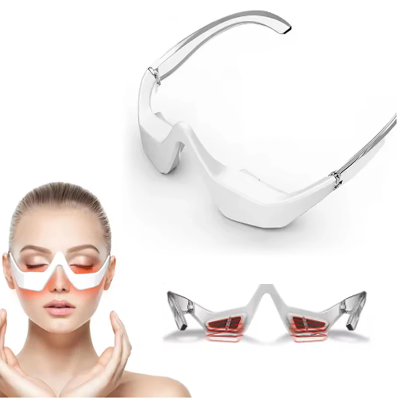 3D赤色光EMSアイマッサージャーアイケアメガネくまむくみしわ軽減目の疲労リラックス美容ケアデバイス