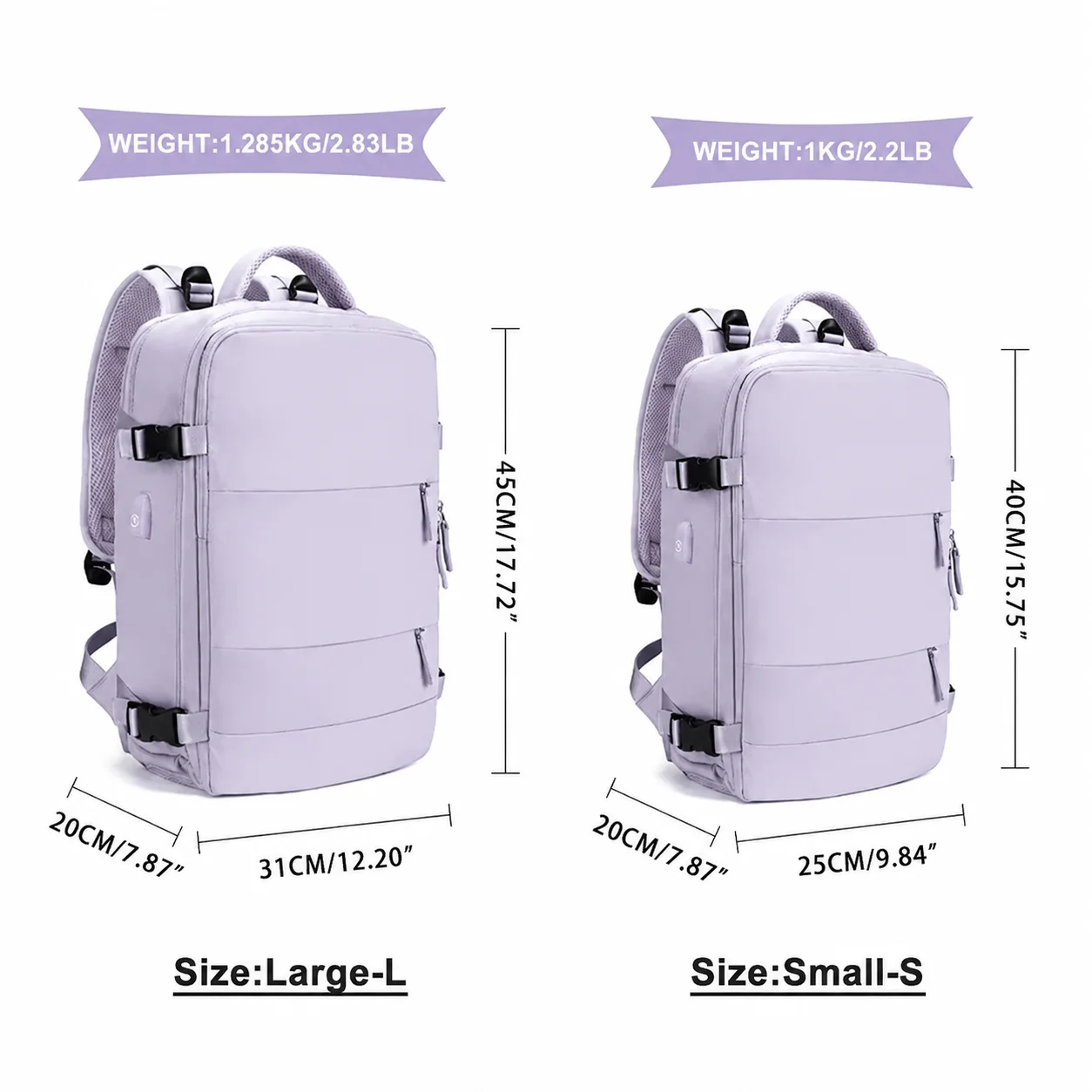 Buylor Travel Backpack for Women 40x25x17 Airplane Cabin Backpack Carry-On Luggage 14inch Laptop Backpack Casual Schoolbackpack