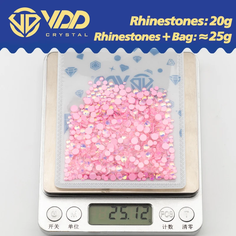 VDD New Neon Color Mix Size SS6-SS20 Glass Rhinestones Crystal High Quality Flat Back Stones For DIY Crafts Nail Art Decorations