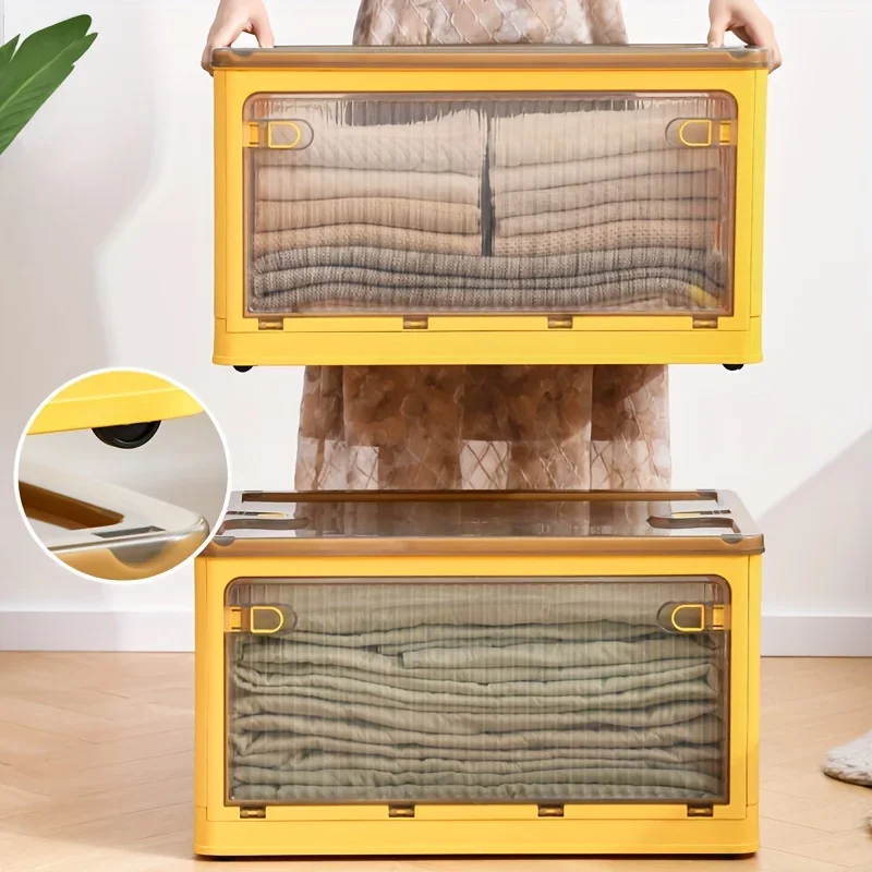 Transparent Foldable Multifunctional Household Storage Box, Suitable for Clothes, Blankets, Snacks, etc. Clear Storage Container