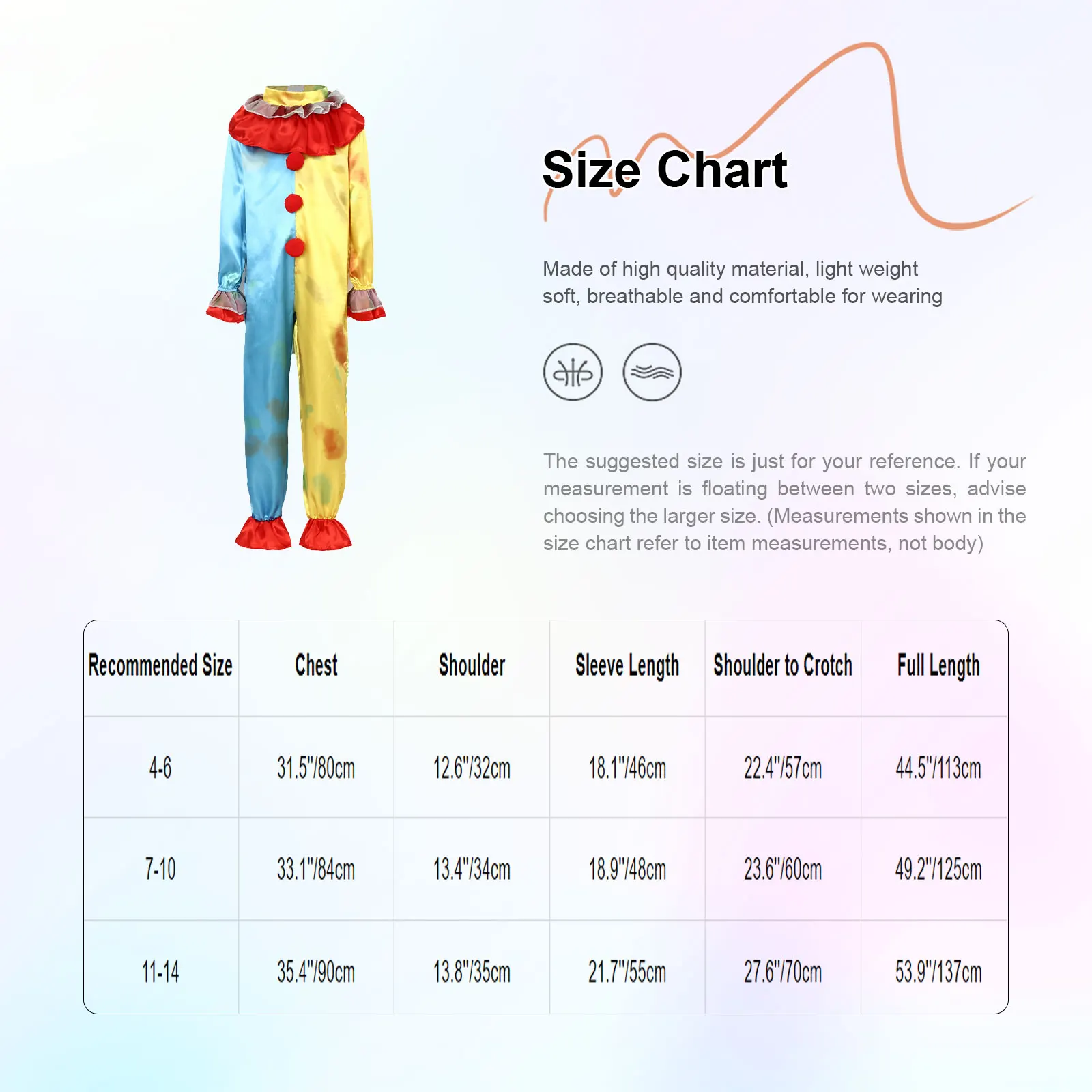 Boys Clown Jumpsuit Ruffled Layered Collar Long Sleeve Elastic Cuffs Leg Opening Jester Bodysuit for Halloween Stage Cosplay