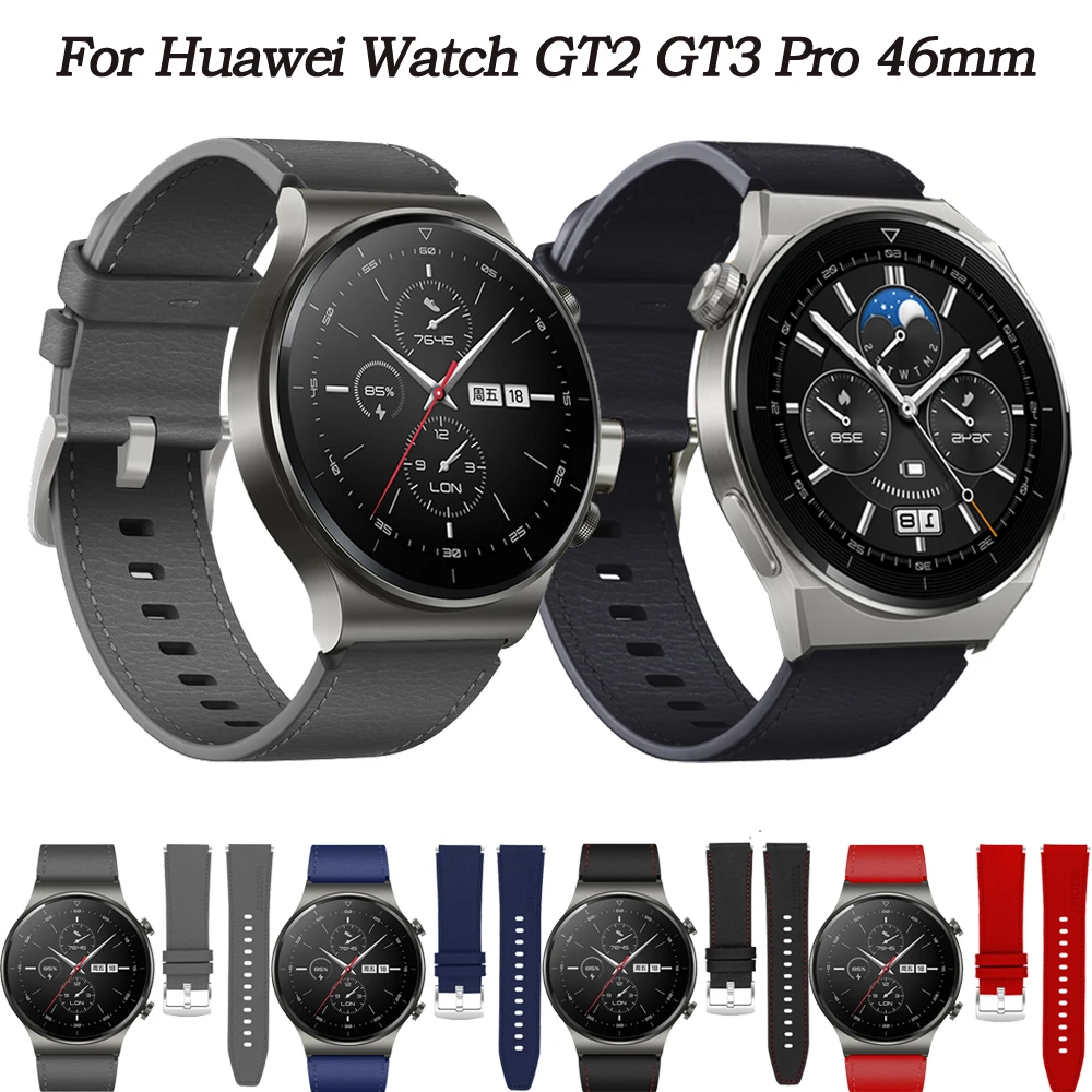 22mm Official Genuine Leather Straps For Huawei Watch Gt 2 Pro GT3 46mm Smart Watch Band Wristband Bracelet  Gt2 Pro Accessories