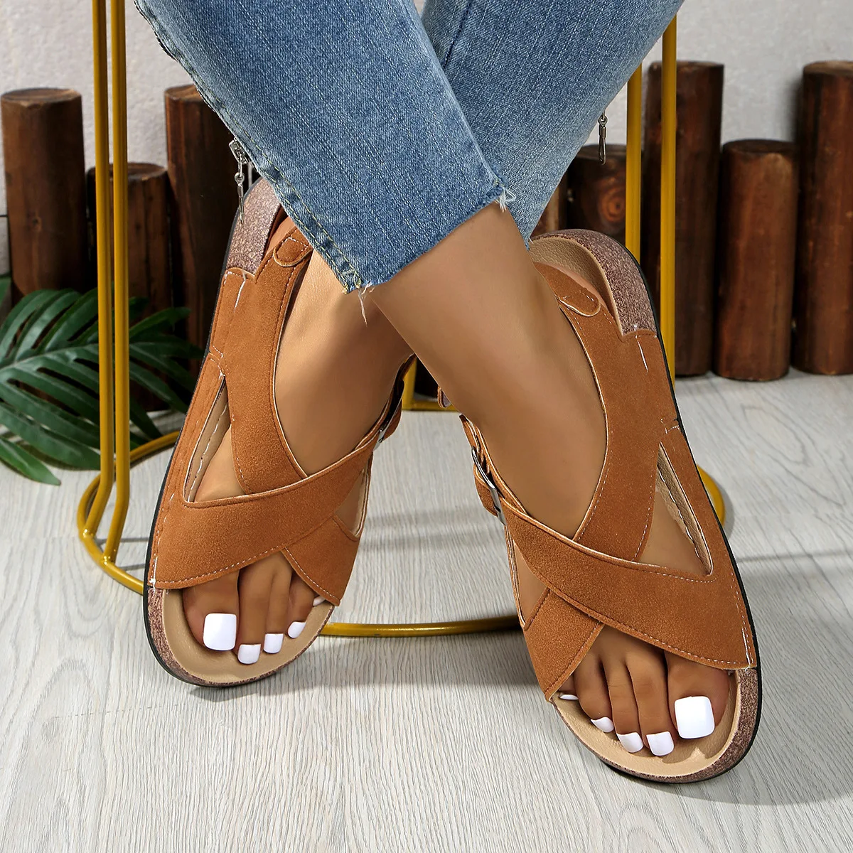 Damskie sandały markowe, lekki – Cork Wedge Sandal recenzja i cena