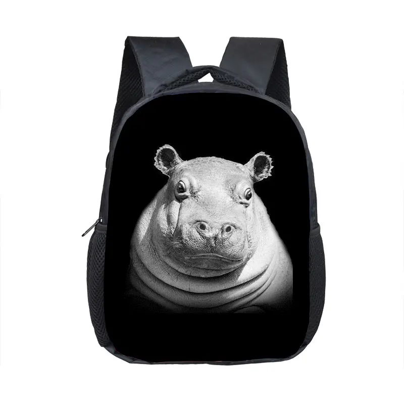 Trendy Youthful Black White Wild Animals Tiger Lion Wolf School Bags Notebook Backpacks 3D Print Oxford Waterproof Travel Bags