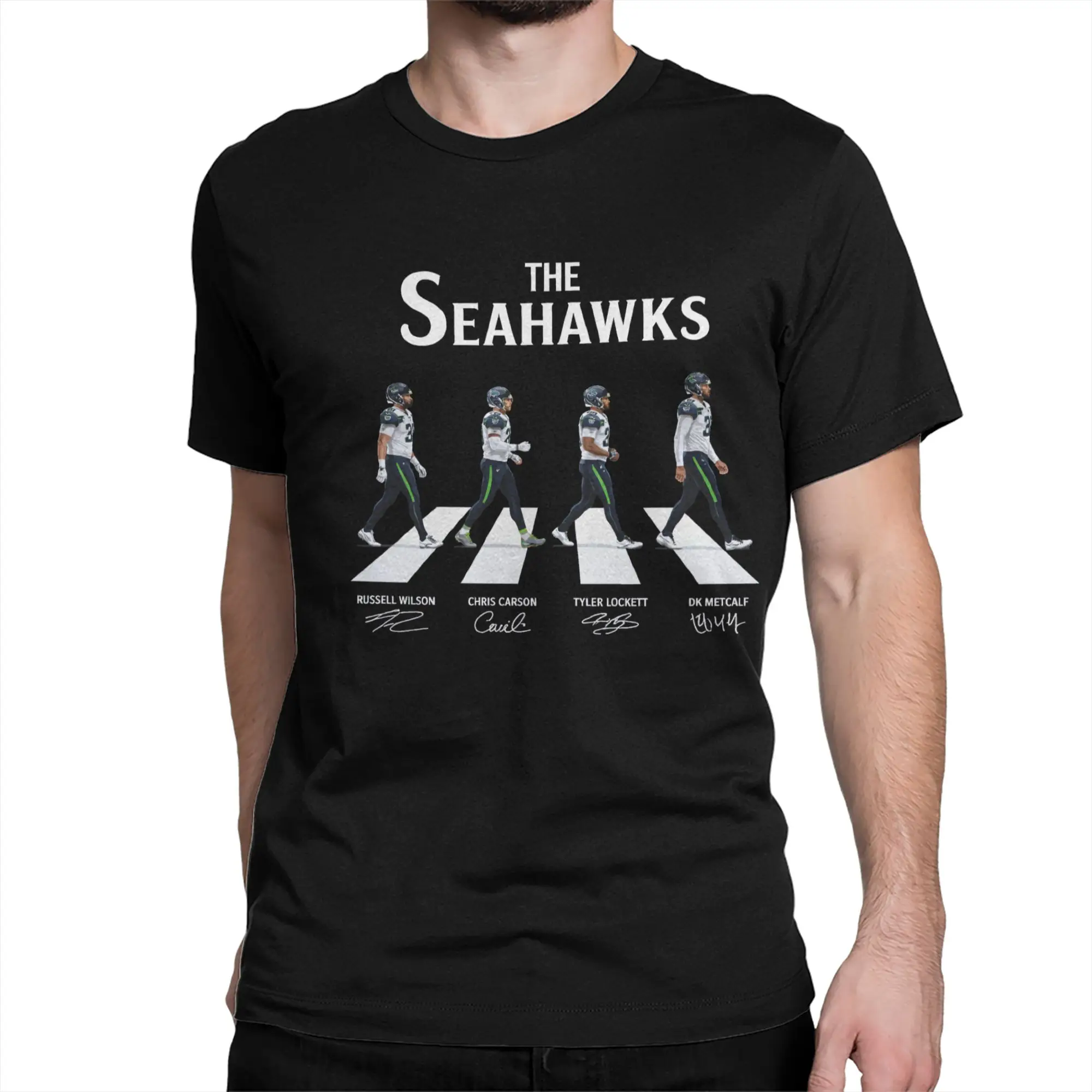 The Seahawks Abbey Road Signature T-Shirts for Men Women  Leisure Cotton Tees Round Collar Short Sleeve T Shirts Party Tops