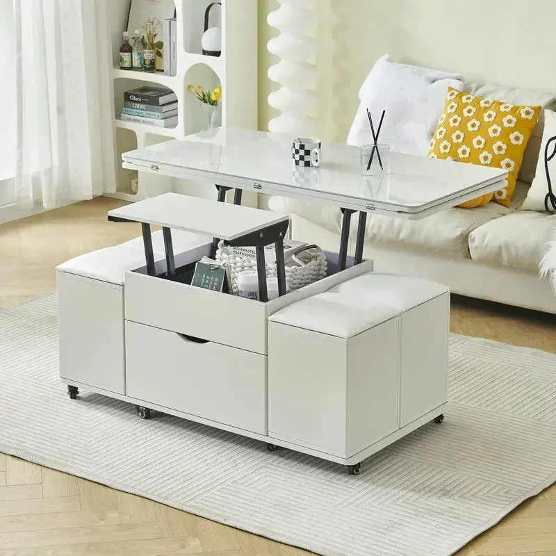 

High Elevator Design Coffee Table Modern European Storage Unique Nordic Coffee Table Salon White Mesa De Centro Sala Furniture